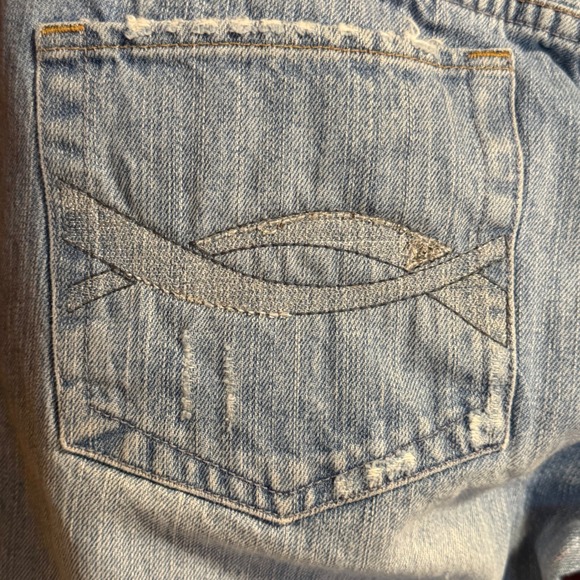 Abercrombie & Fitch Vintage 90s Y2K Low Rise Bootcut Jeans Size 10 Distressed - Picture 4 of 11